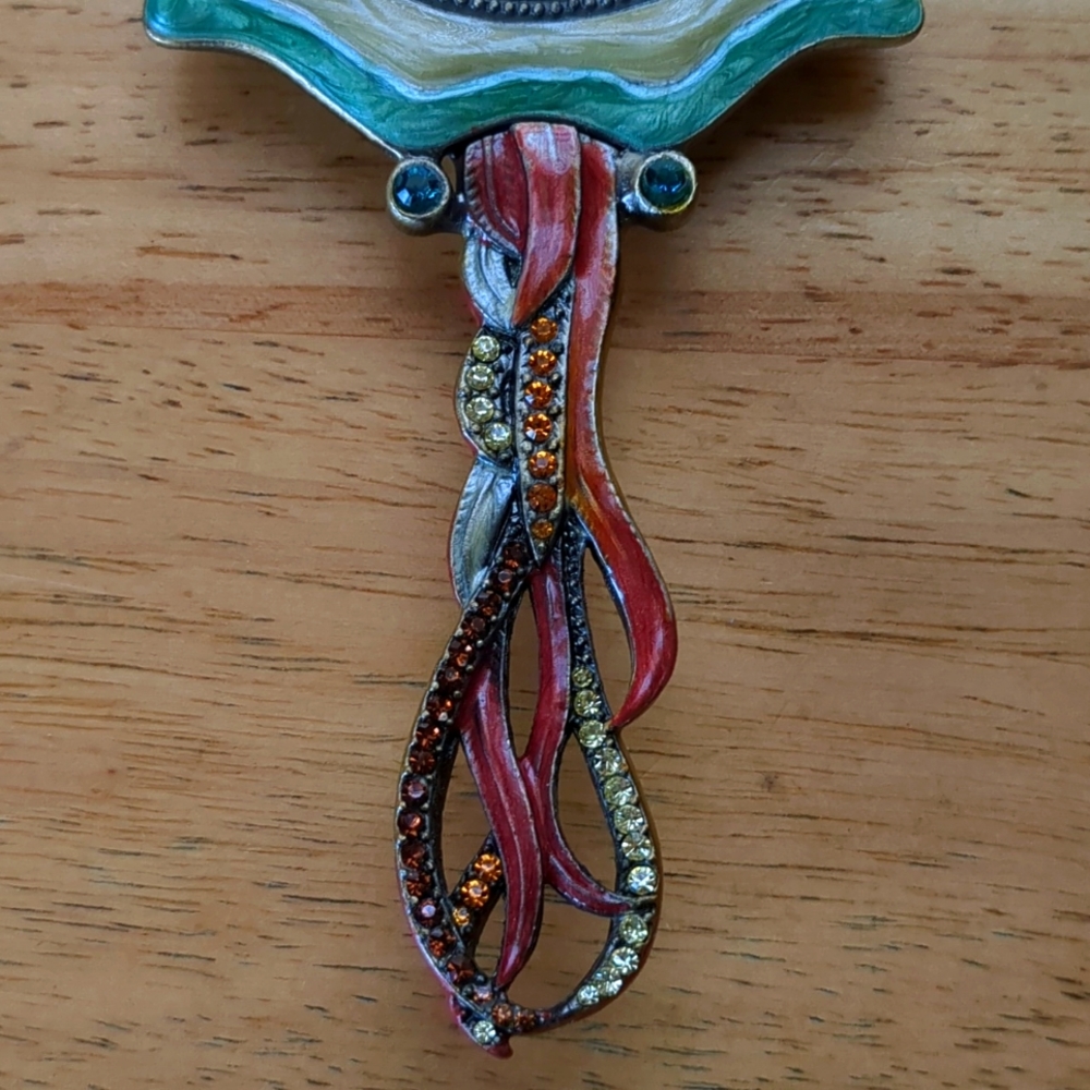 Two's Company Mandalay Austrian Crystal Hand Held Mirror - Picture 3 of 4